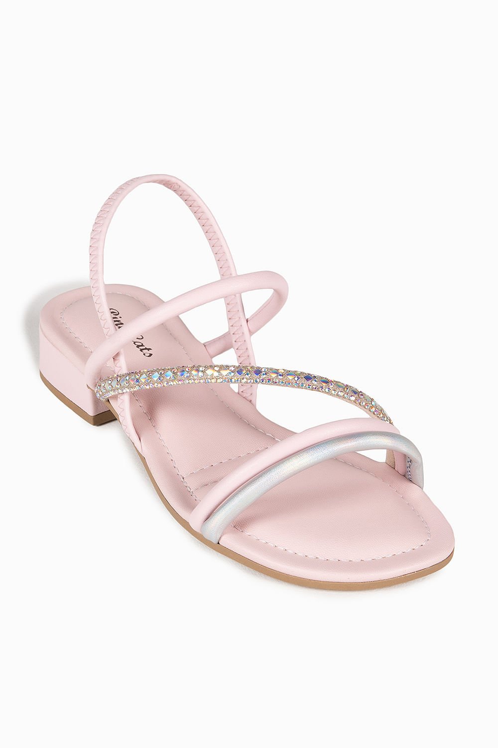 Sandália Infantil Salto Baixo Pink Cats Dakota Nica Prata 4