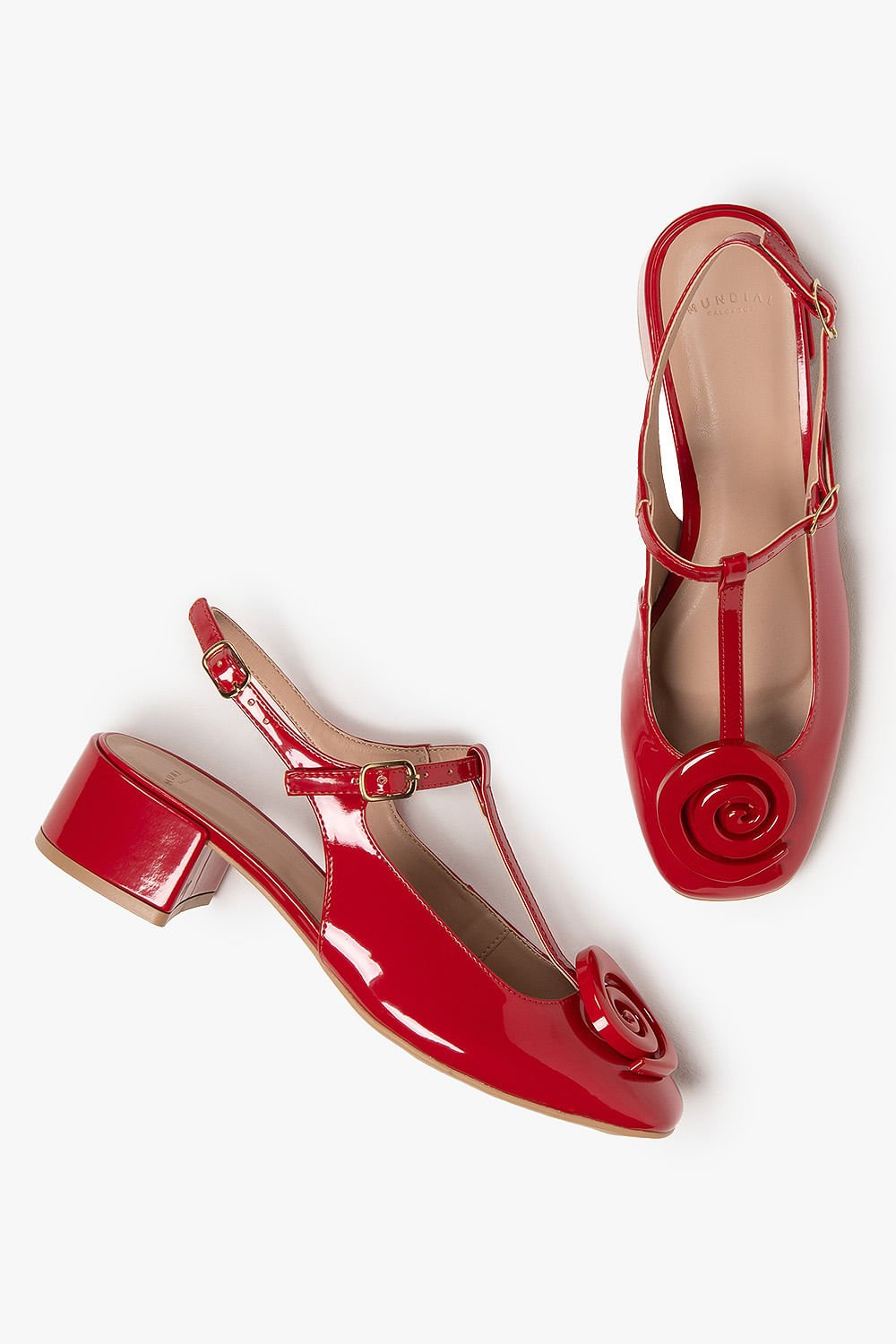 Sapato Feminino Slingback Mundial Seleste Vermelho 4