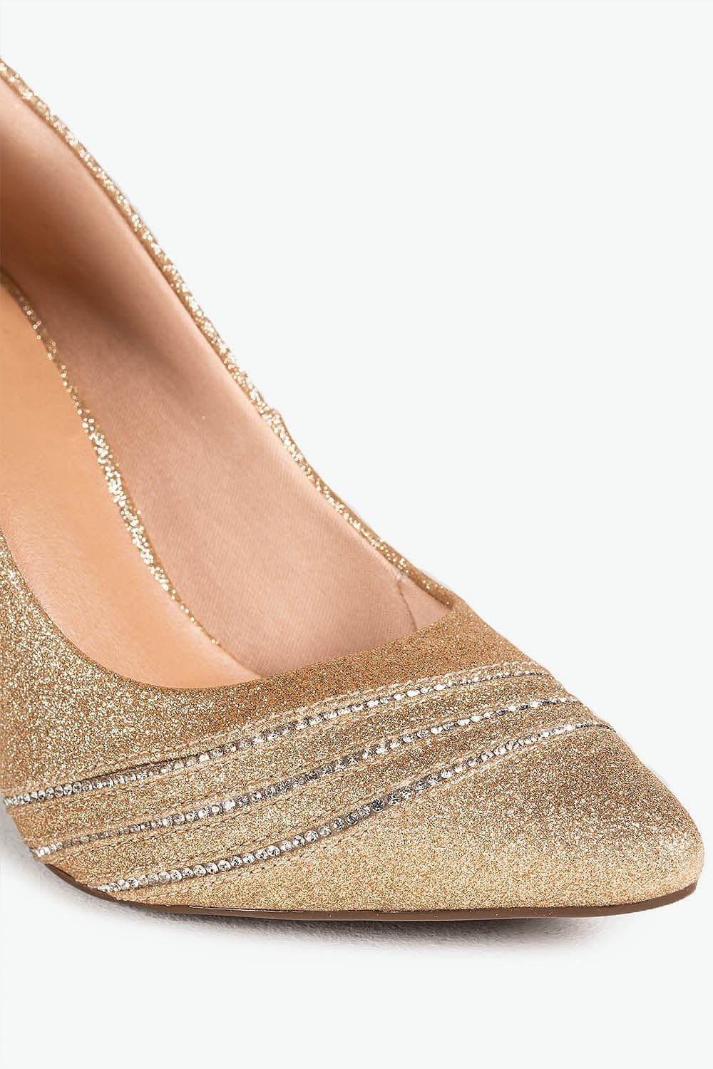 Scarpin Feminino Salto Alto Mundial Cryne Dourado 2