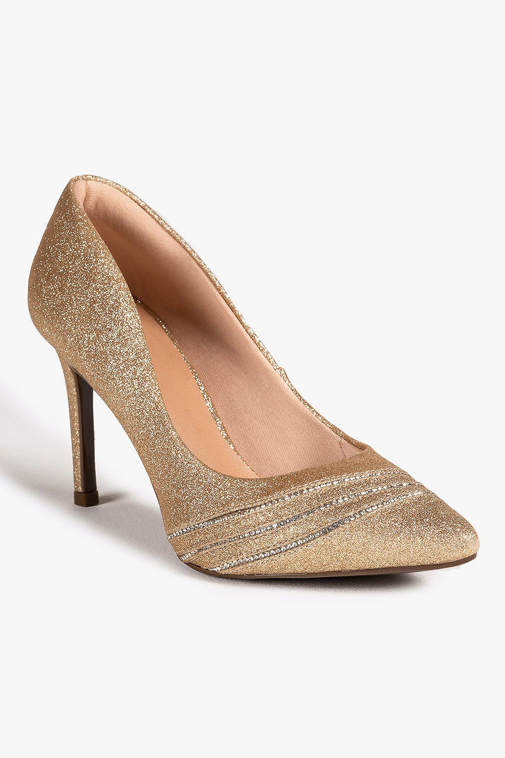 Scarpin Feminino Salto Alto Mundial Cryne Dourado 4