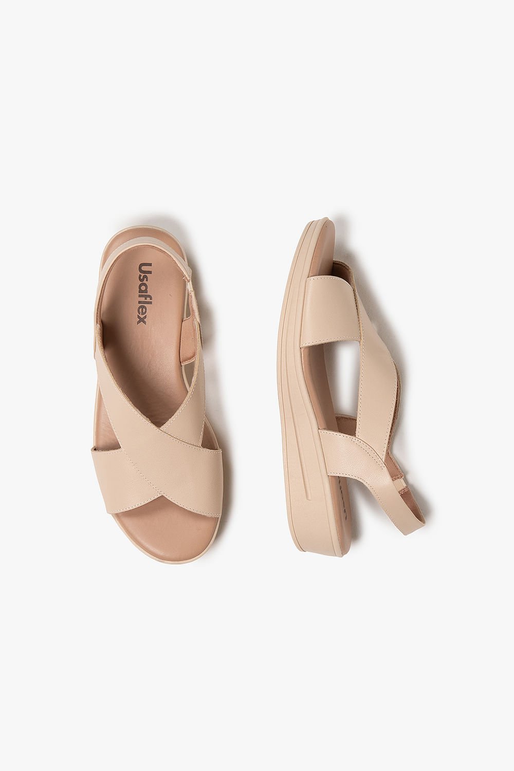 Sandália Feminina Papete Usaflex Noema Bege 3