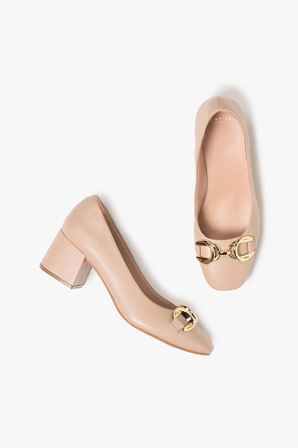 Sapato Feminino Alto Médio Mundial Gertrude Bege 5