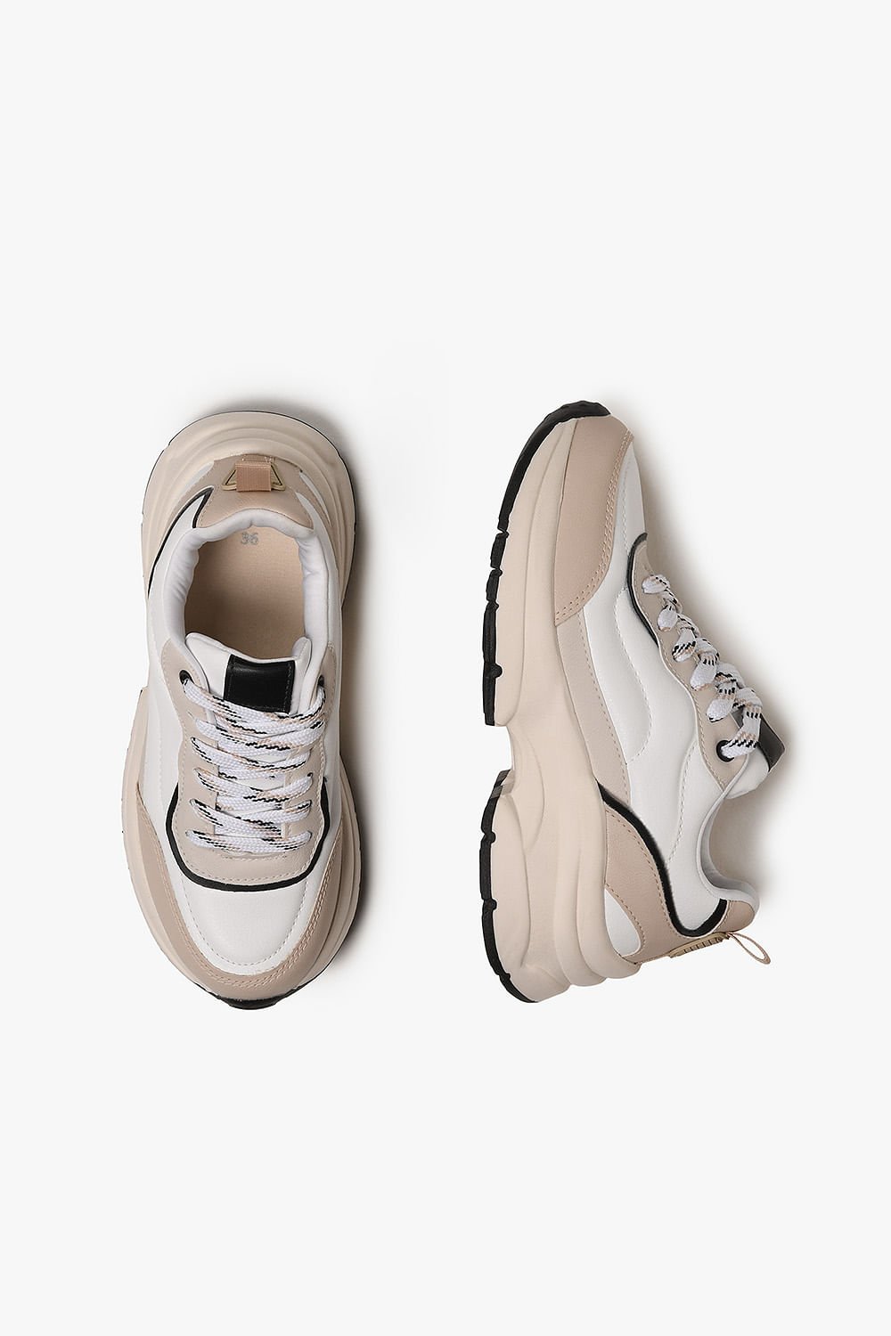 Tênis Feminino Plataforma Mundial Skarine Branco/Bege 3