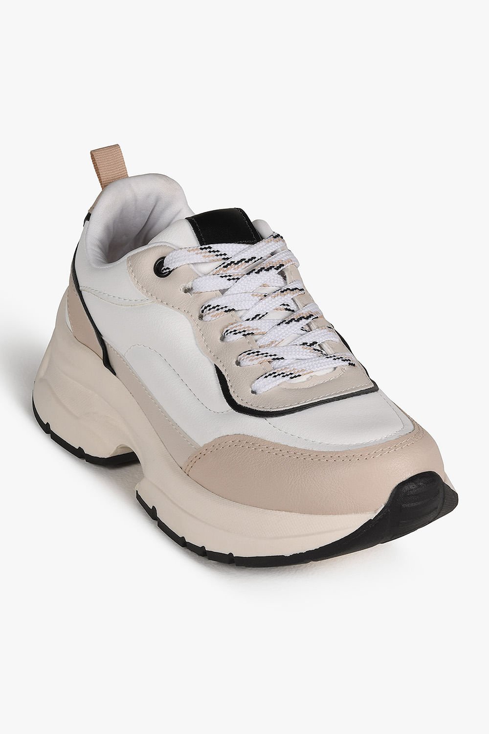 Tênis Feminino Plataforma Mundial Skarine Branco/Bege 4