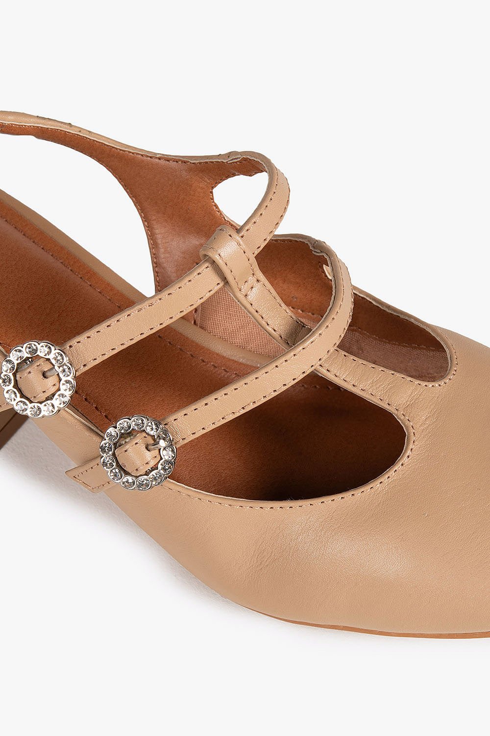 Sapato Feminino De Boneca Salto Médio Mundial Marilyn Bege 2