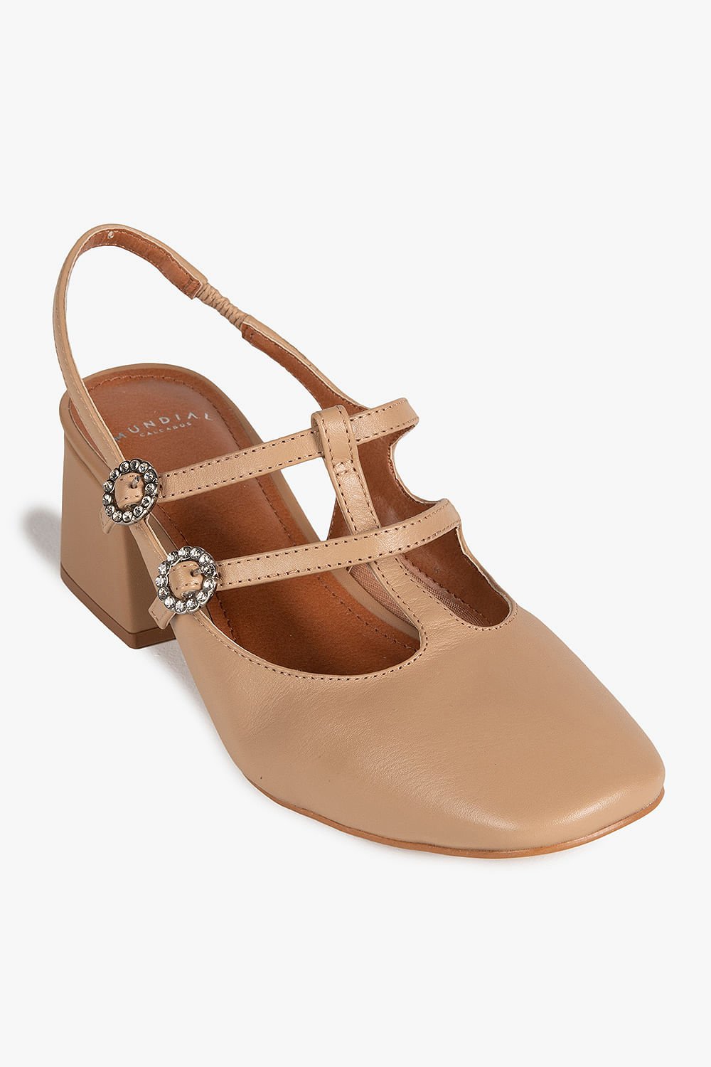 Sapato Feminino De Boneca Salto Médio Mundial Marilyn Bege 4