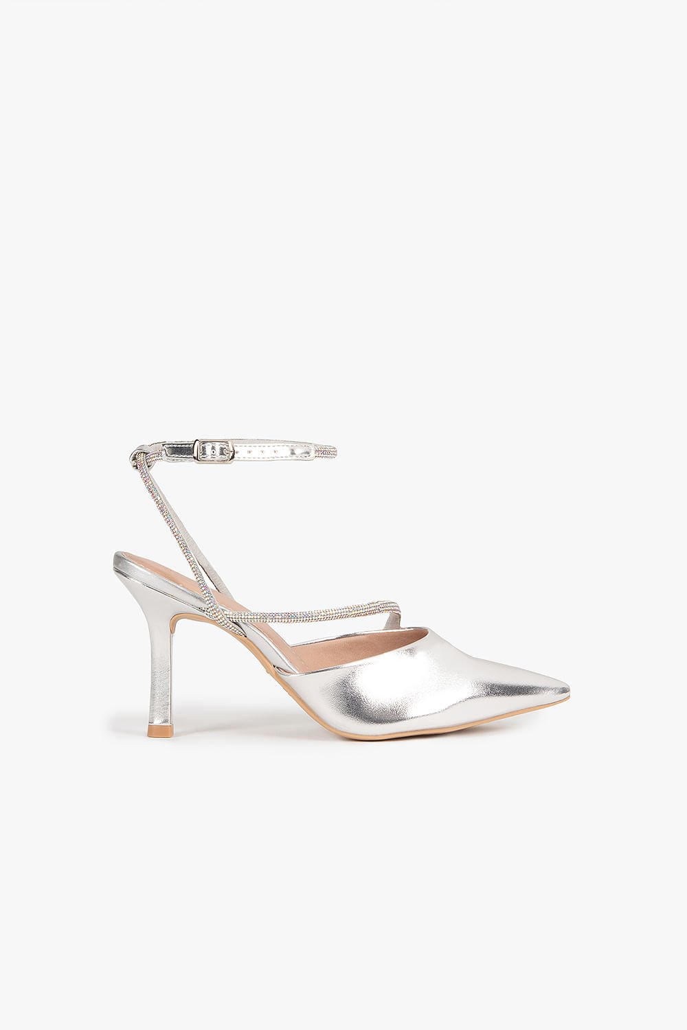 Scarpin Feminino Slingback Mundial Bailey Prata 2