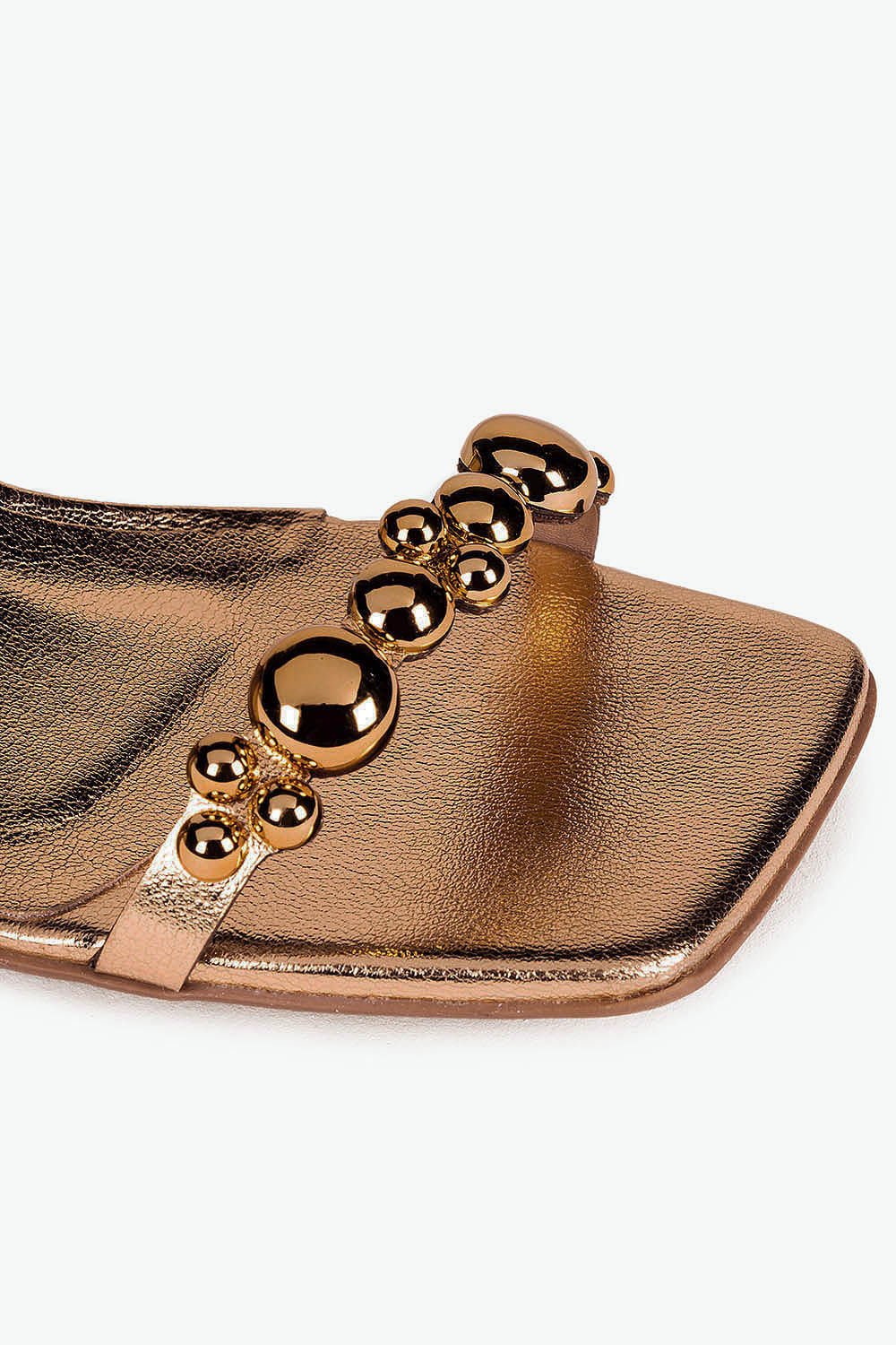 Sandália Feminina Salto Alto Mundial Hannah Dourado 2