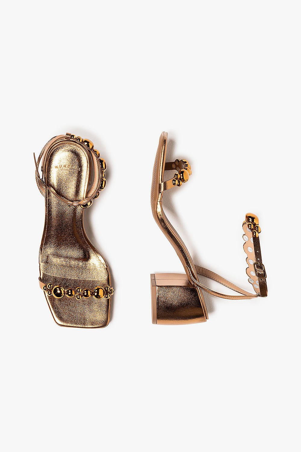 Sandália Feminina Salto Alto Mundial Hannah Dourado 3