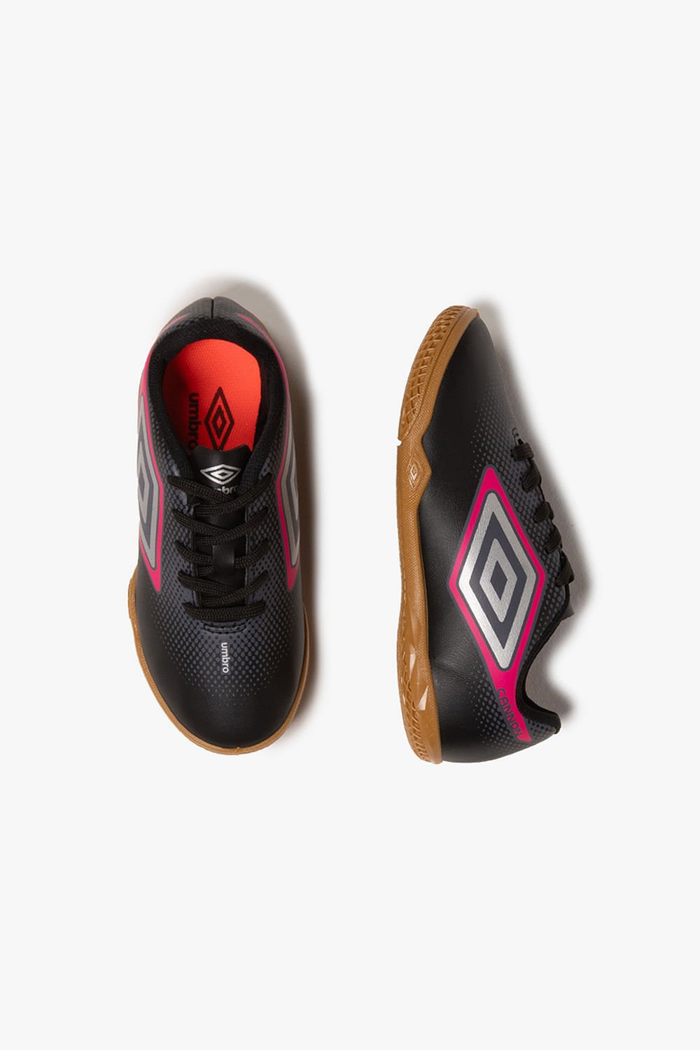 Chuteira Infantil Futsal Umbro Cannon Preto/Vermelho 3