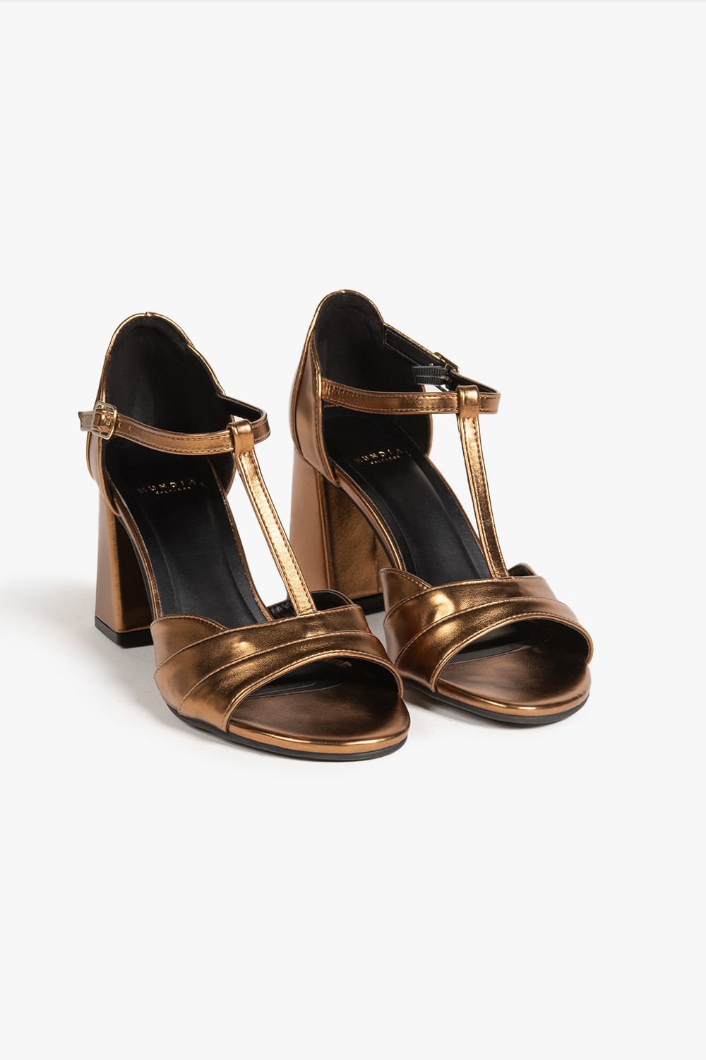 Sandália Feminina Peep Toe Mundial Amandine Bronze 2