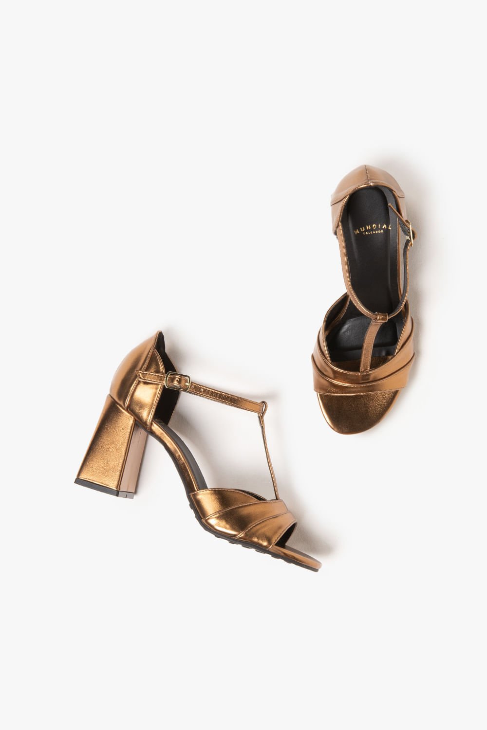 Sandália Feminina Peep Toe Mundial Amandine Bronze 3