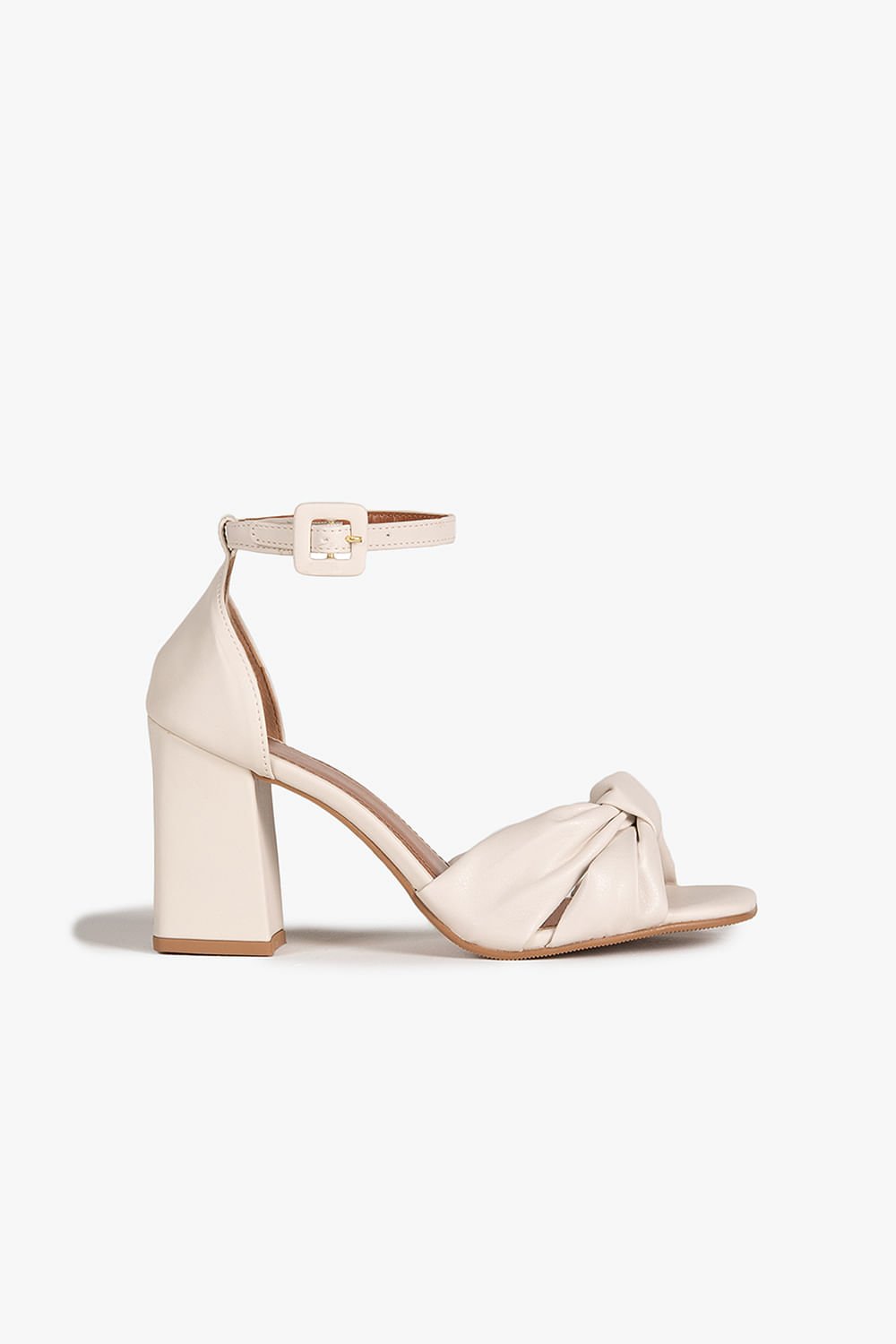 Sandália Feminina Salto Médio Mundial Valkiria Branco 1