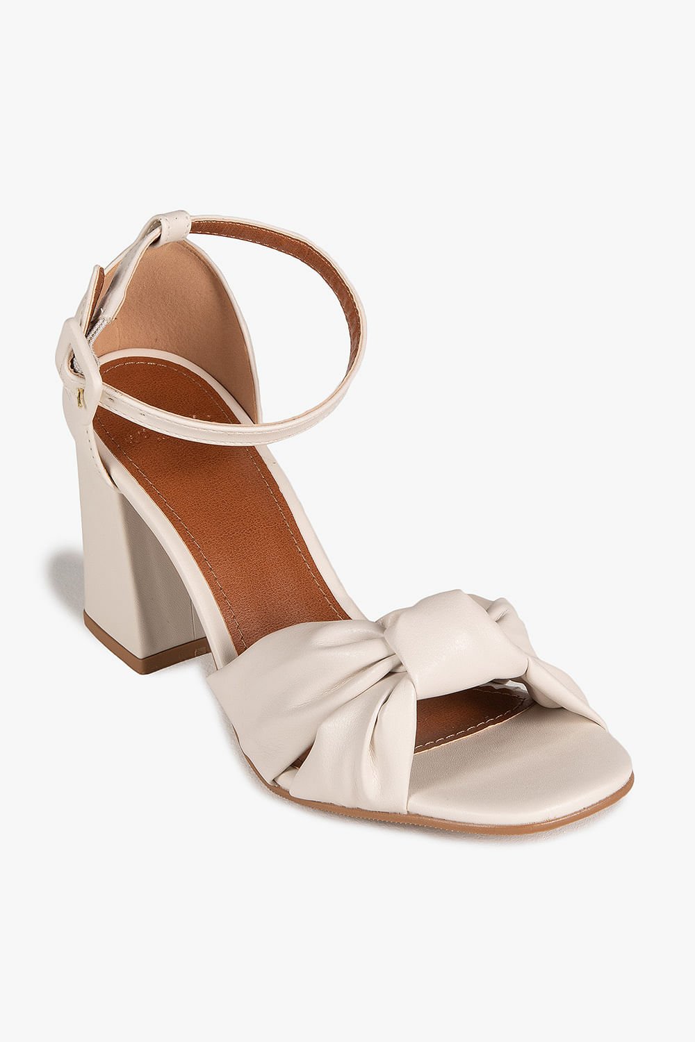 Sandália Feminina Salto Médio Mundial Valkiria Branco 4