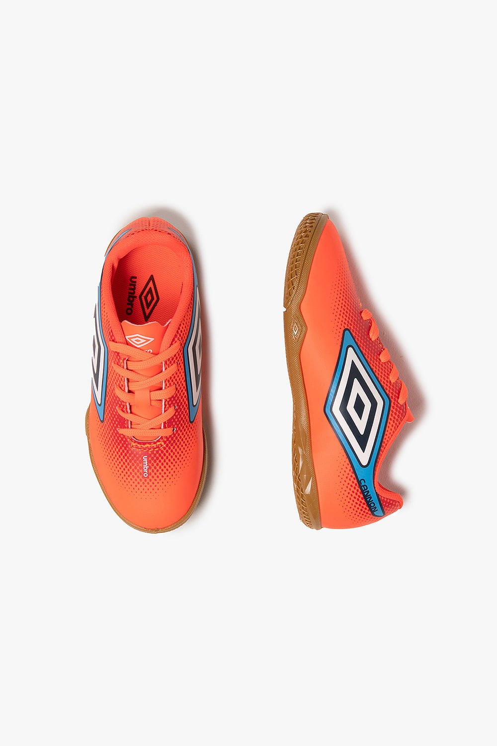 Chuteira Infantil Futsal Umbro Cannon Laranja/Azul 3