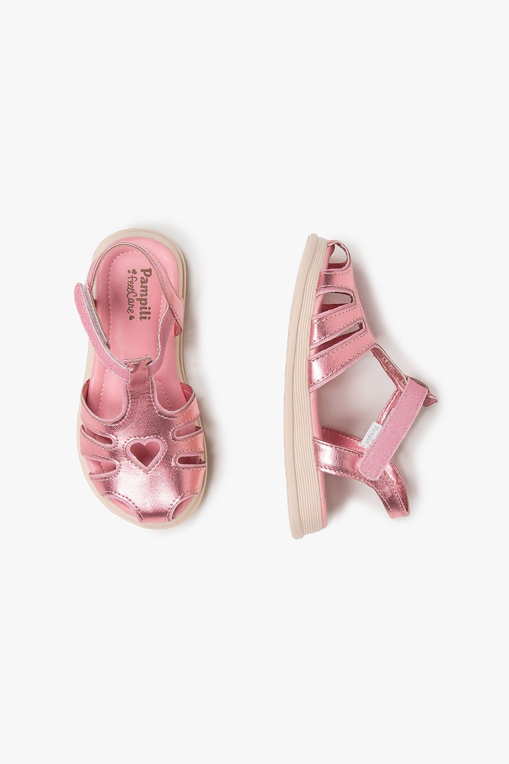 Sandália Baby Infantil Pampili Flower Erla Rosa 3