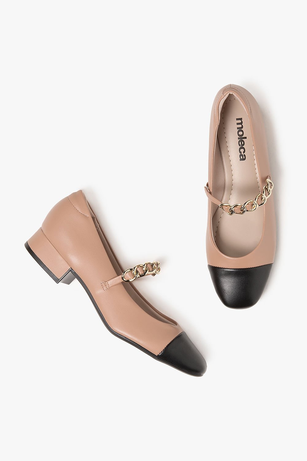 Sapato Feminino Boneca Moleca Circe Bege/Preto 3