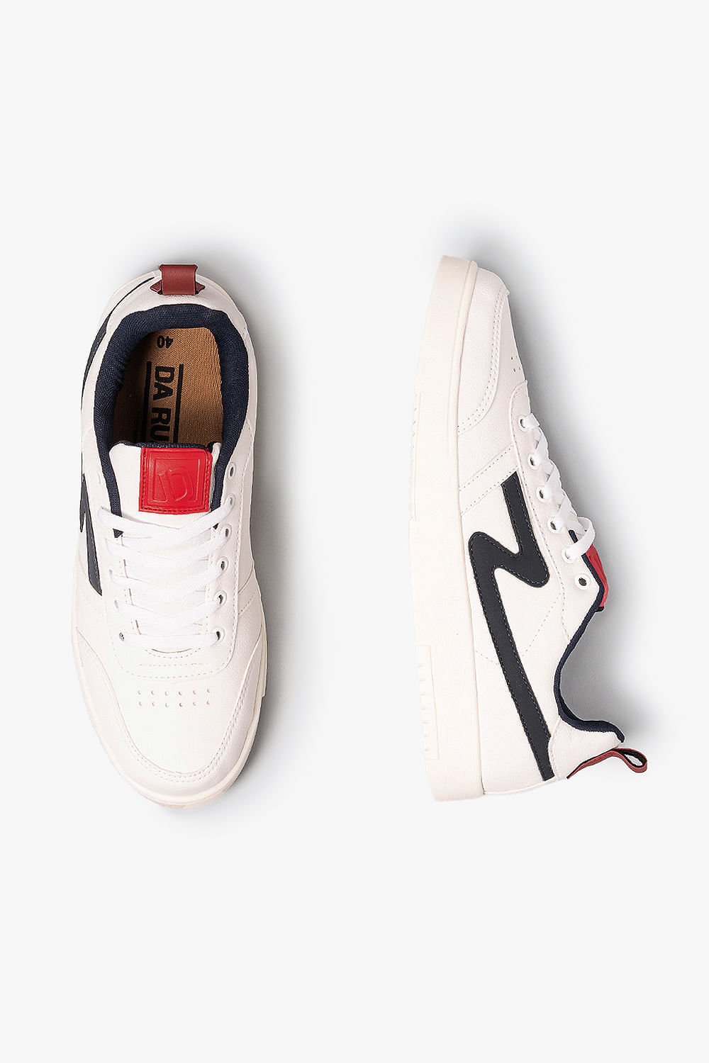 Tênis Da Rua Casual Mônaco Masculino Branco/Preto 3