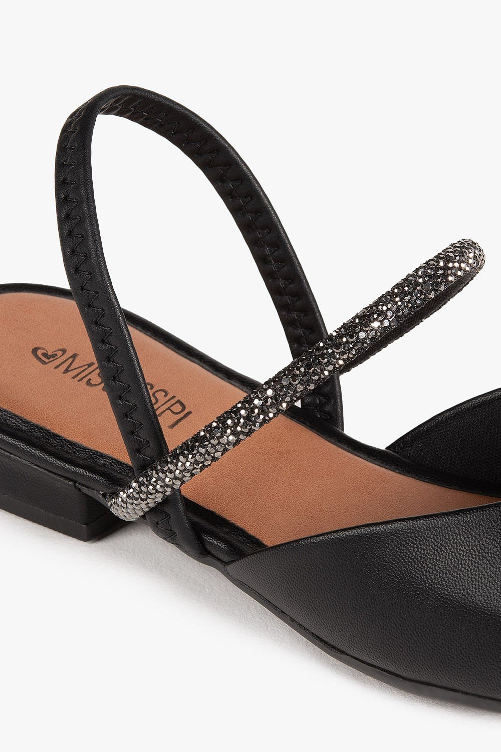 Sapato Feminino De Boneca Salto Baixo Mississipi Leonor Preto 2