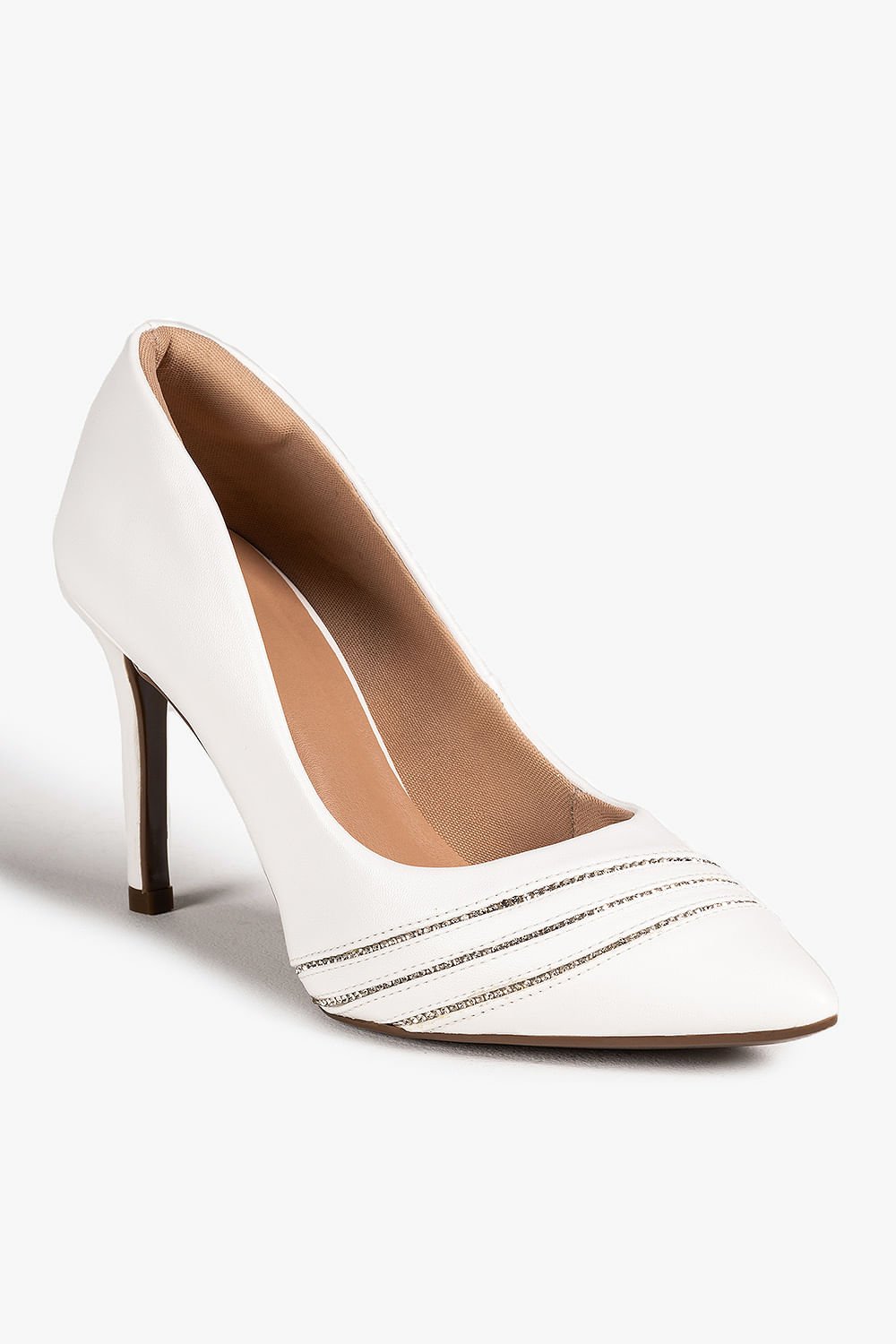 Scarpin Feminino Salto Alto Mundial Cryne Branco 4