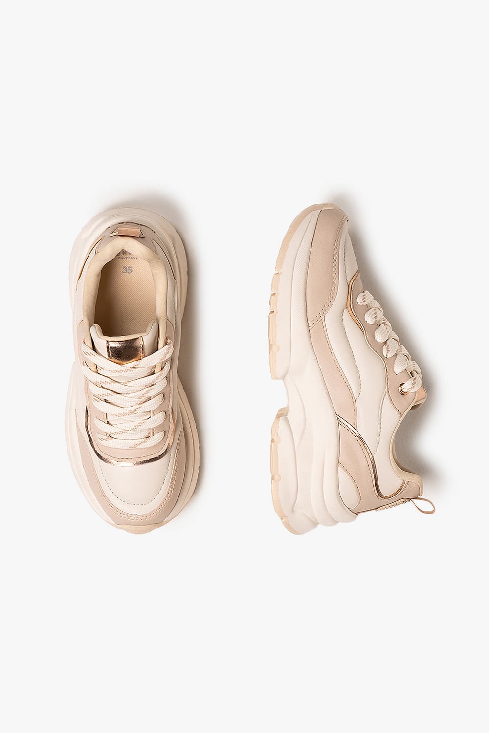 Tênis Feminino Plataforma Mundial Skarine Branco/Rosa 2