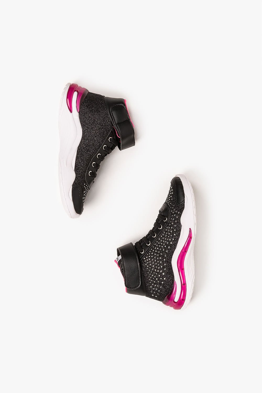 Tênis Infantil Cano Alto Pampili SPK de Led Preto/Rosa Pink 4