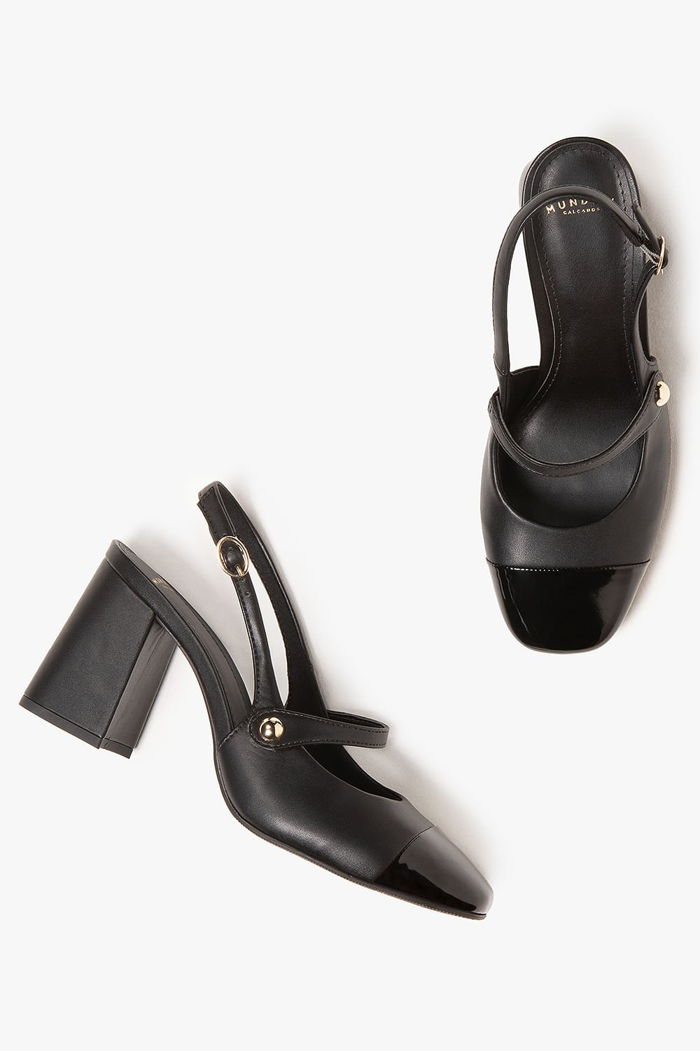 Sapato Feminino De Boneca Salto Alto Mundial Atena Preto 3