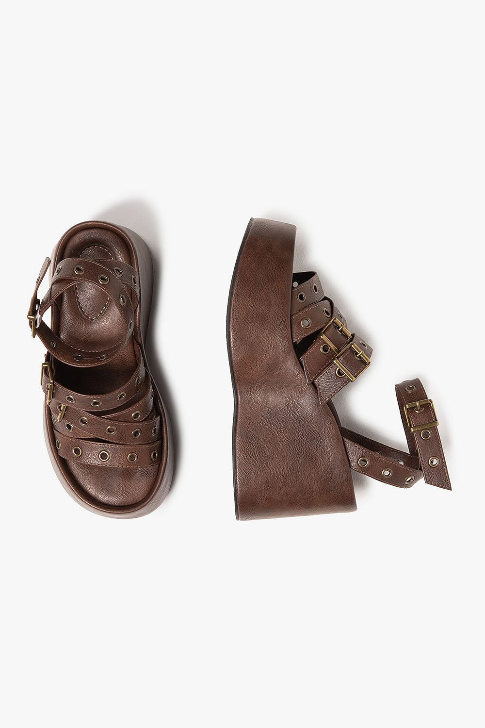 Sandália Feminina Anabela Mundial Silmara Marrom 4