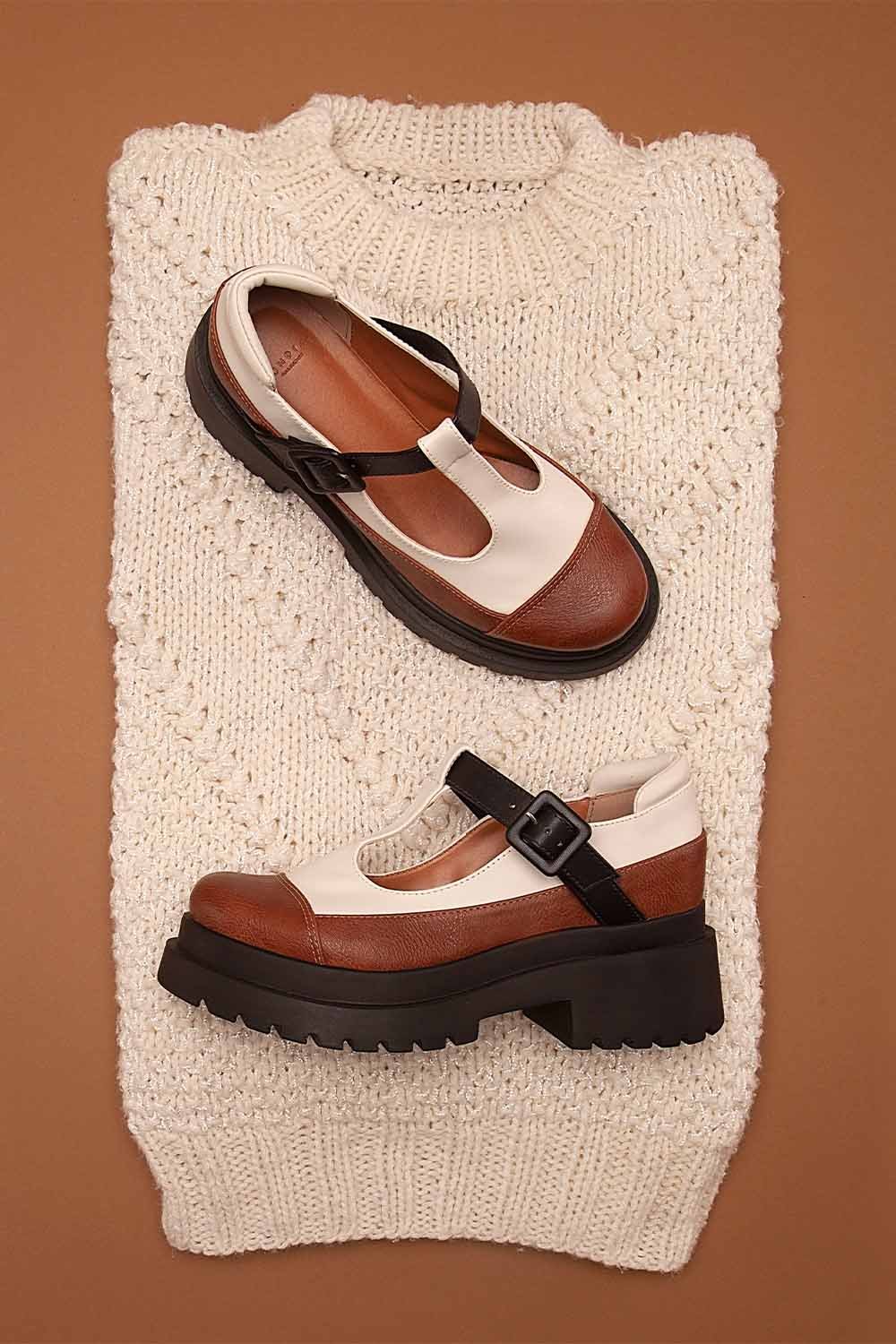 Sapato Feminino Tratorado Loafer Mundial Georgina Marrom 2