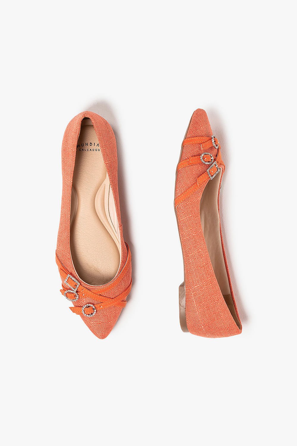 Sapatilha Feminina Bico Fino Mundial Susete Laranja 3
