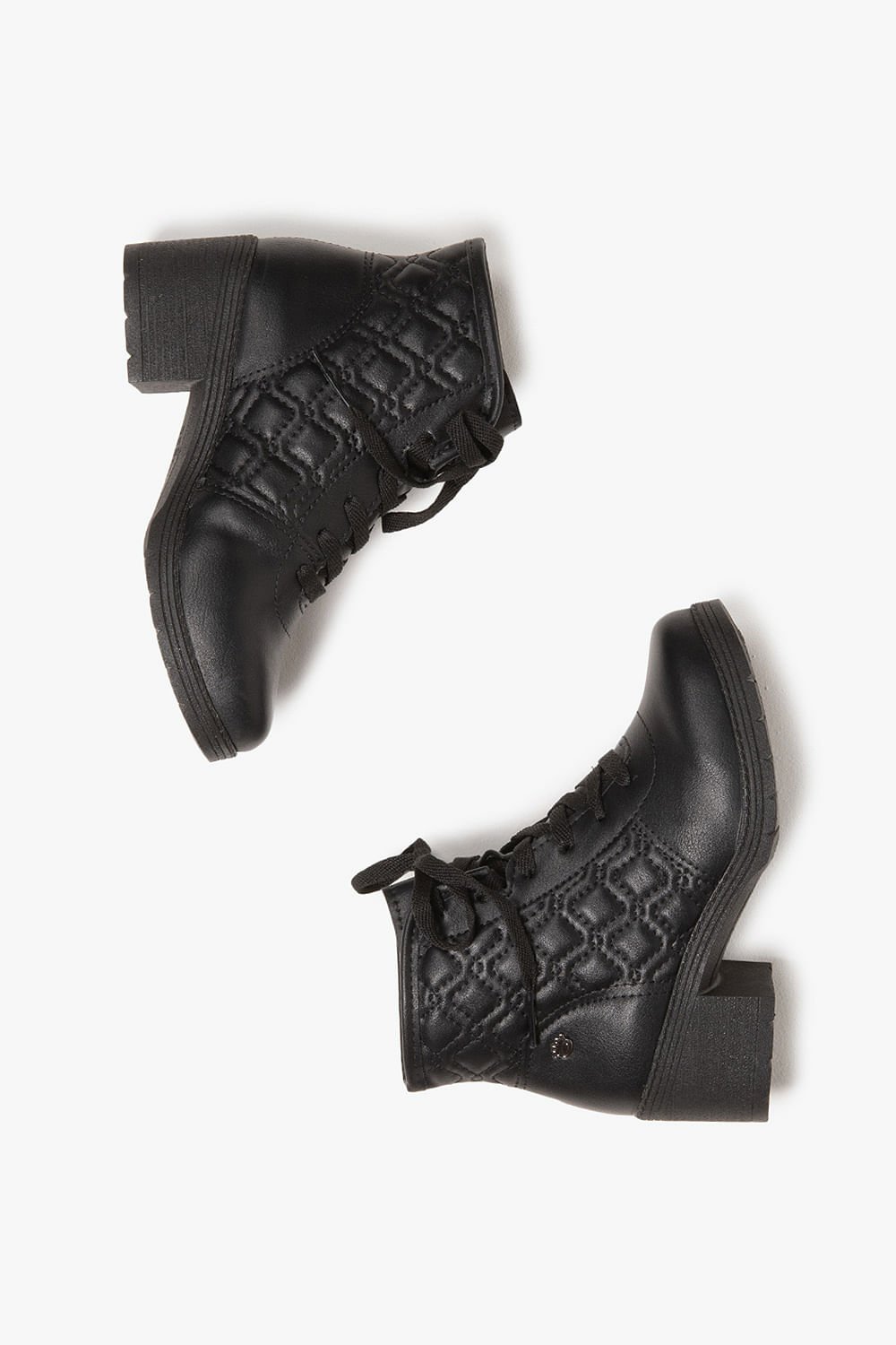 Bota Coturno Infantil Cano Curto Pink Cats Walita Preto 3