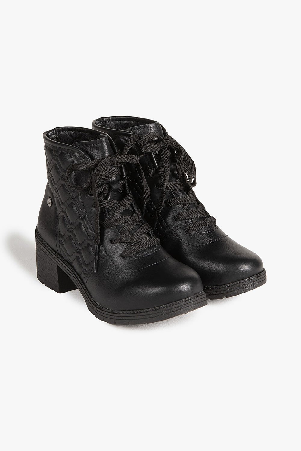 Bota Coturno Infantil Cano Curto Pink Cats Walita Preto 4