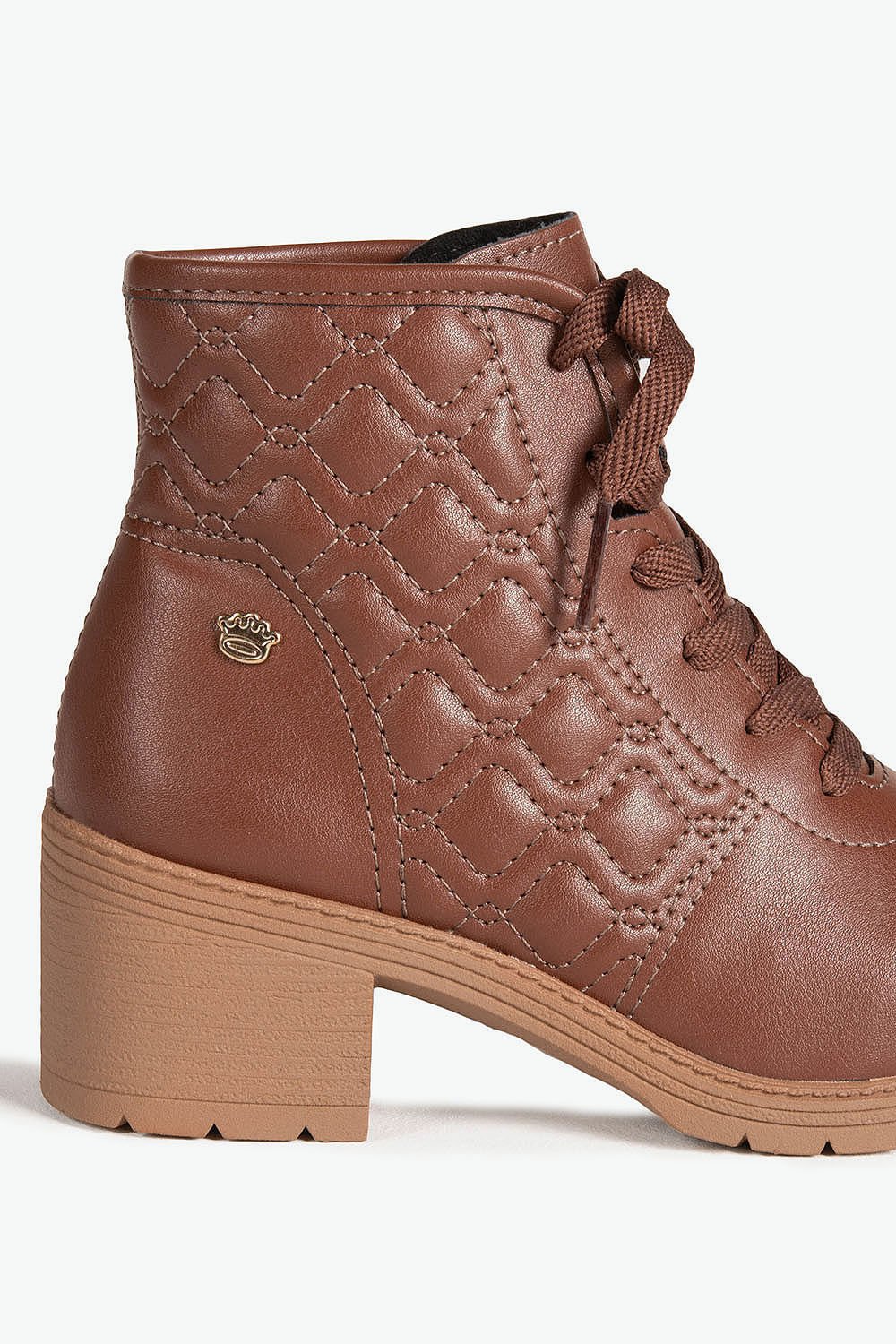 Bota Coturno Infantil Cano Curto Pink Cats Walita Marrom 2