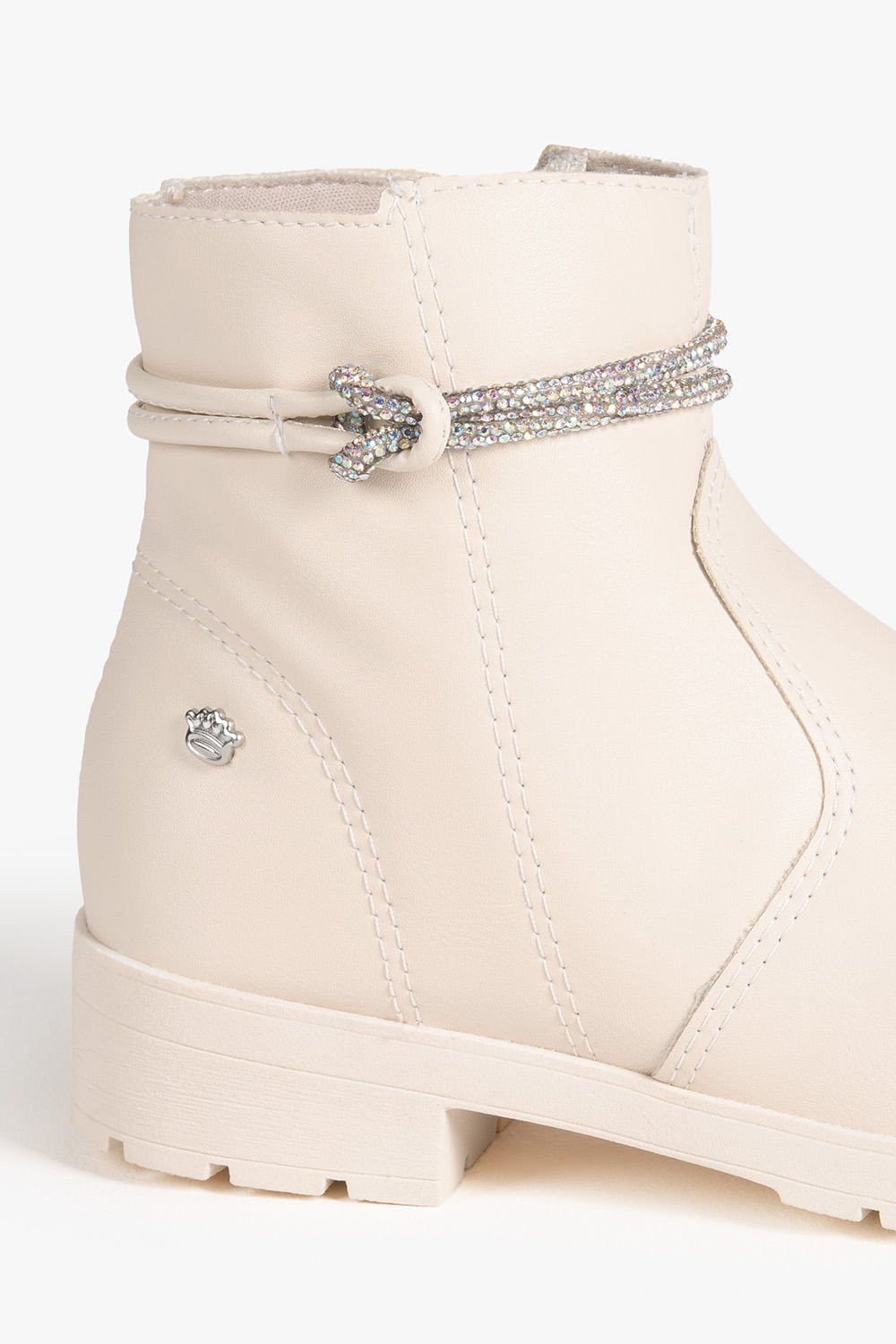 Bota Infantil Tratorada Cano Curto Pink Cats Fairy Branco 2