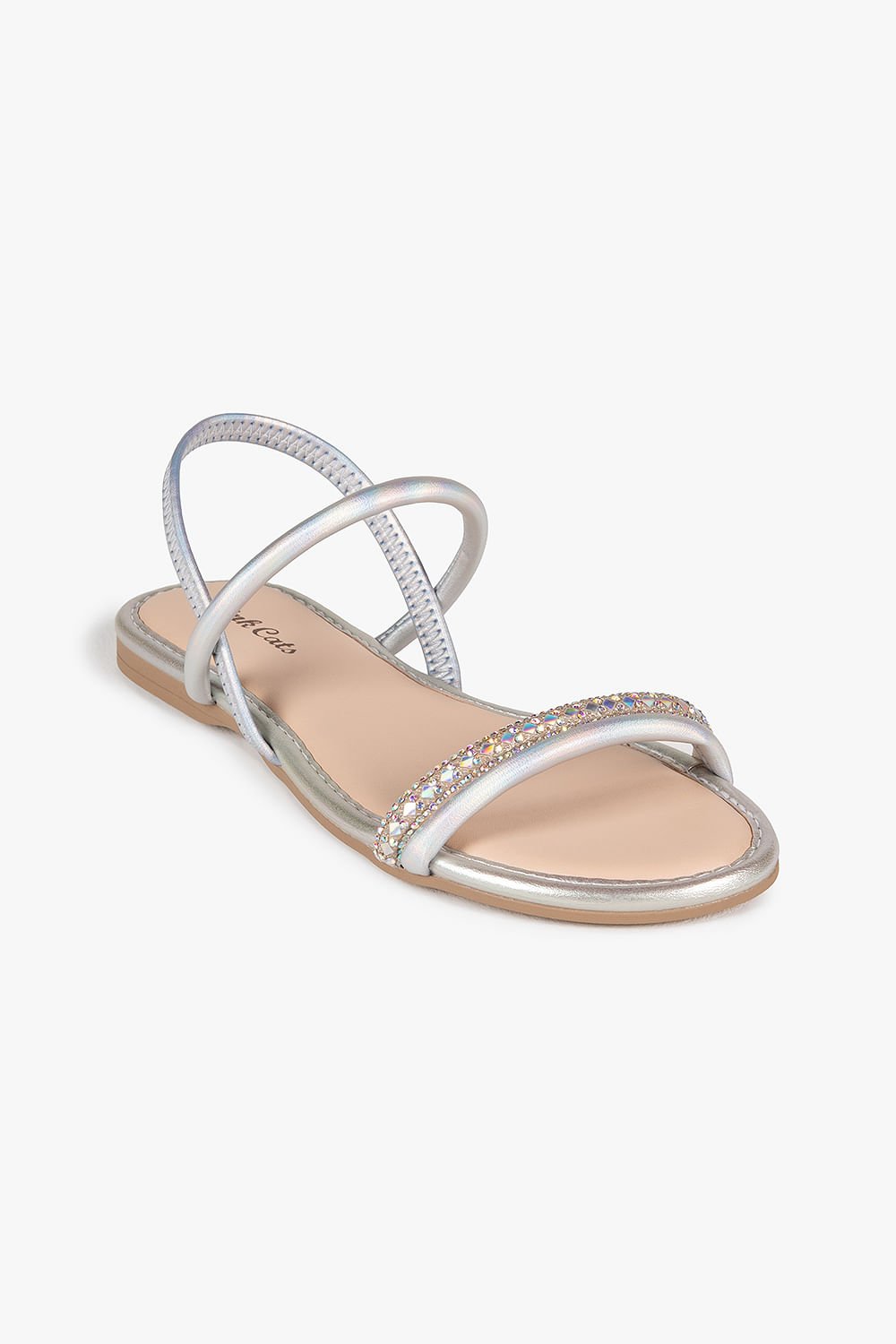 Sandália Infantil Rasteira Pink Cats Dakota Layla Prata 4