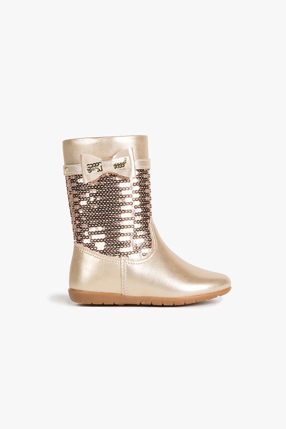 Bota Baby Infantil Cano Curto Pampili Puly Dourado 3