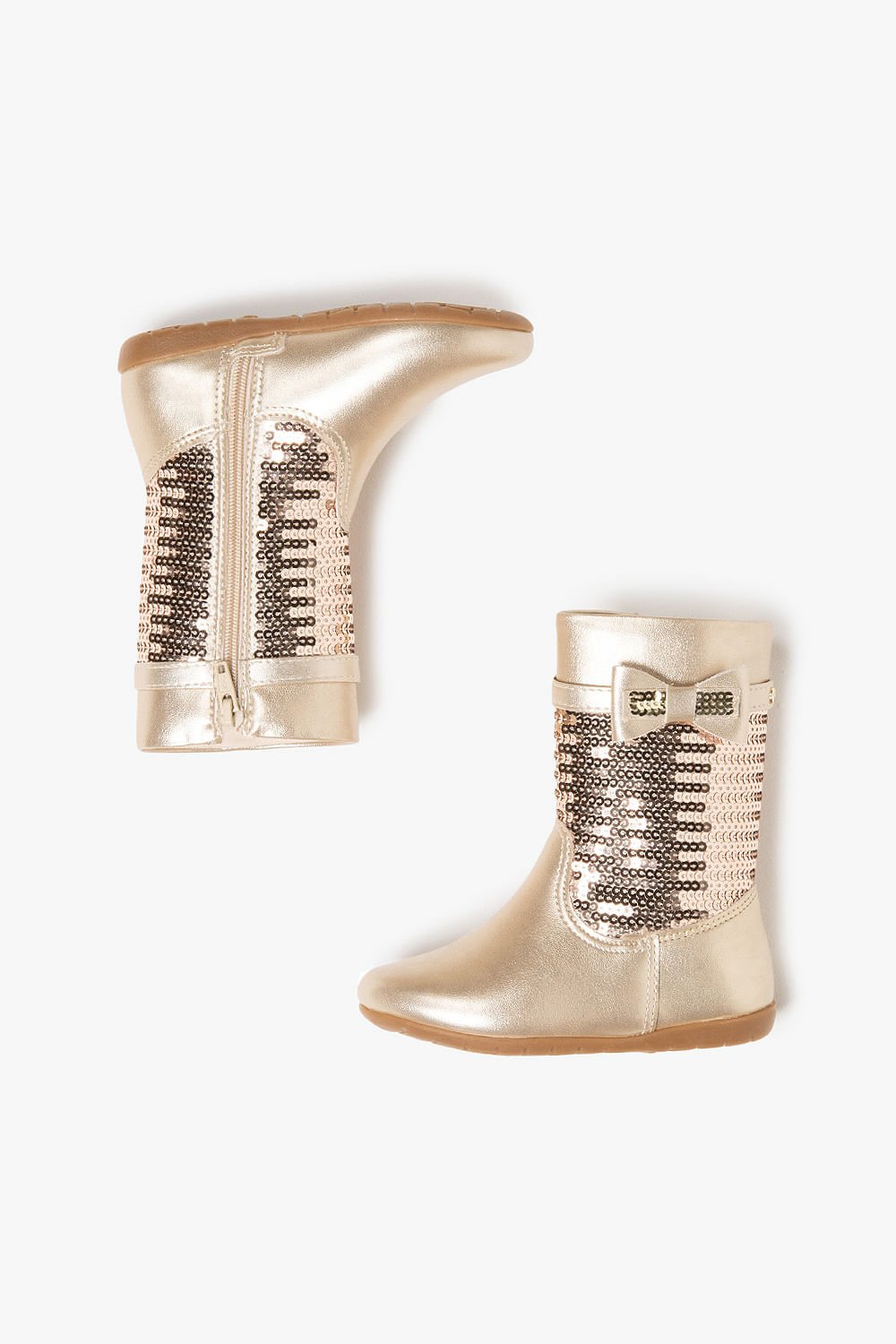 Bota Baby Infantil Cano Curto Pampili Puly Dourado 8