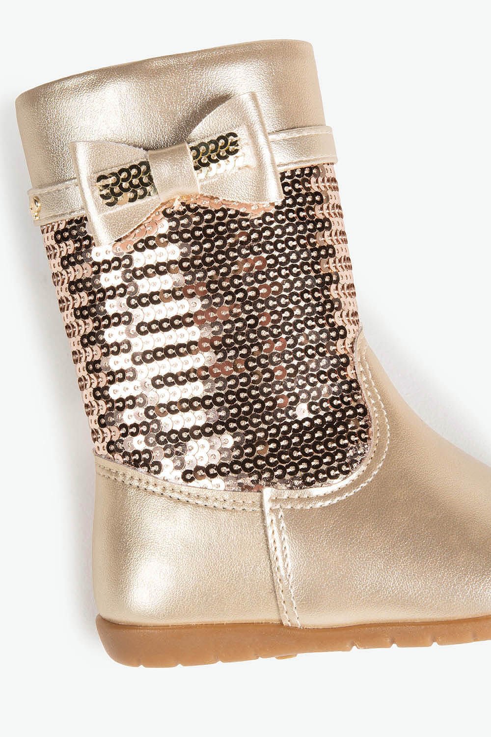 Bota Baby Infantil Cano Curto Pampili Puly Dourado 2