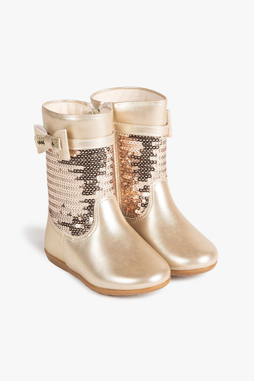 Bota Baby Infantil Cano Curto Pampili Puly Dourado 4