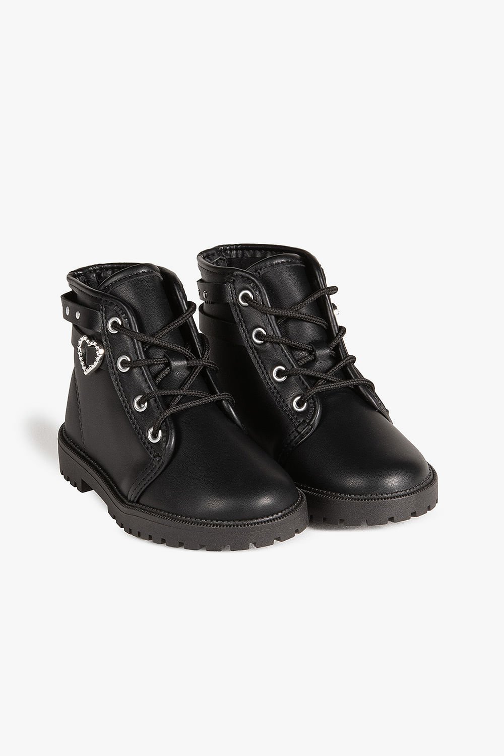 Bota Baby Infantil Coturno Cano Curto Molekinha Hearth Preto 4