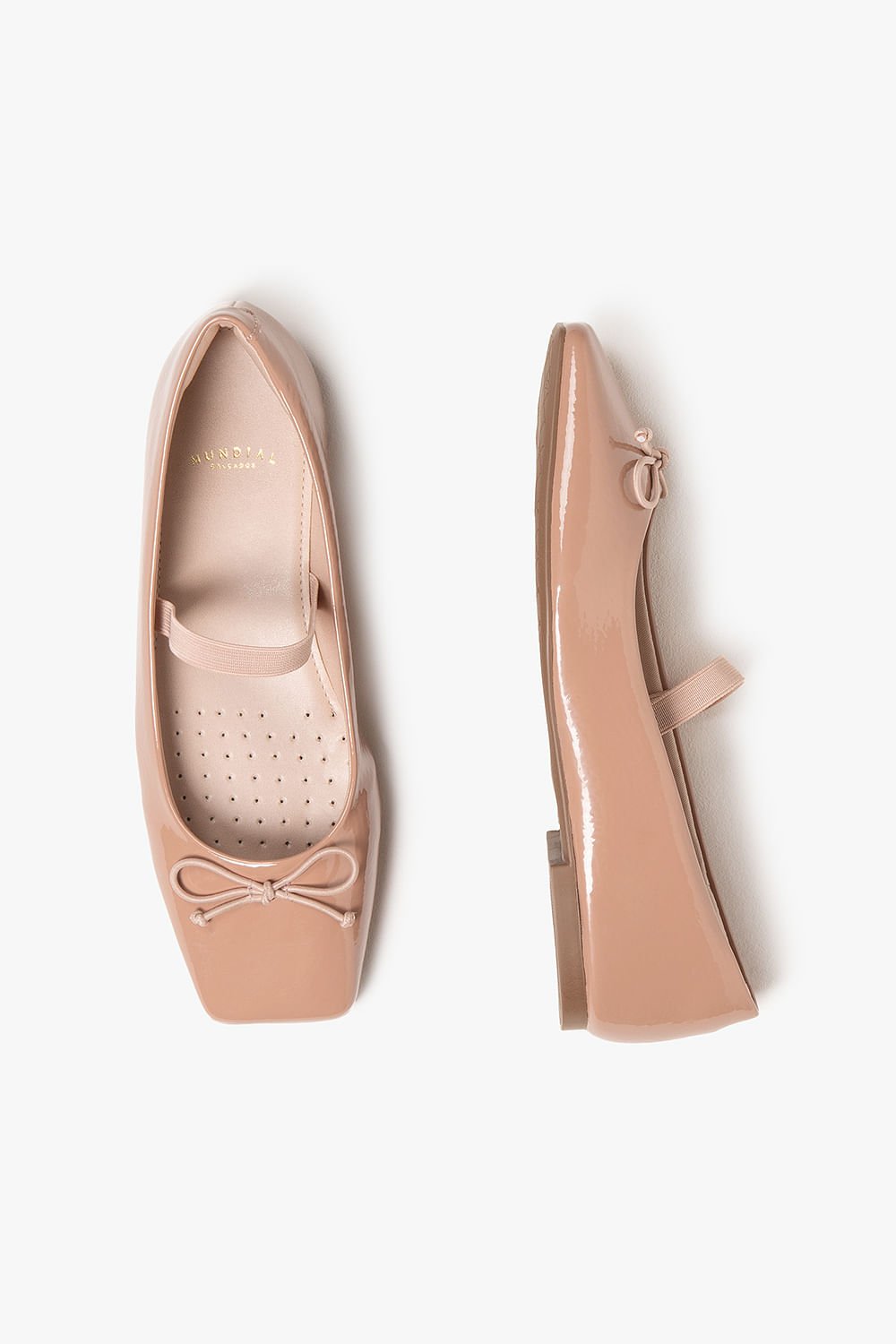 Sapatilha Feminina Bico Quadrado Mundial Johanna Bege 3