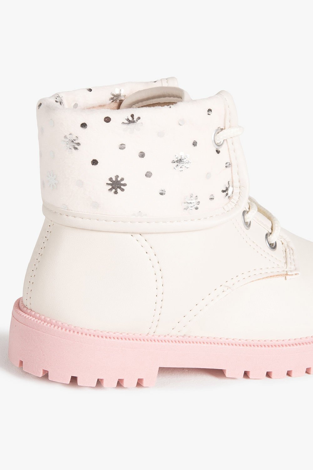 Bota Baby Infantil Coturno Cano Curto Molekinha Glow Branco 2