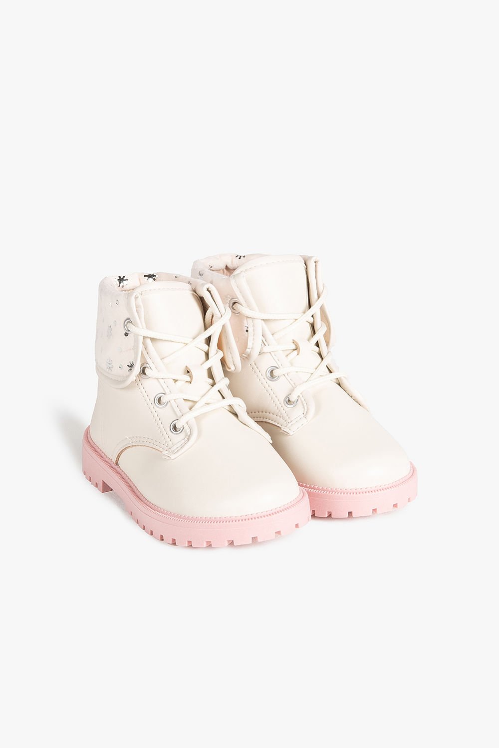 Bota Baby Infantil Coturno Cano Curto Molekinha Glow Branco 4