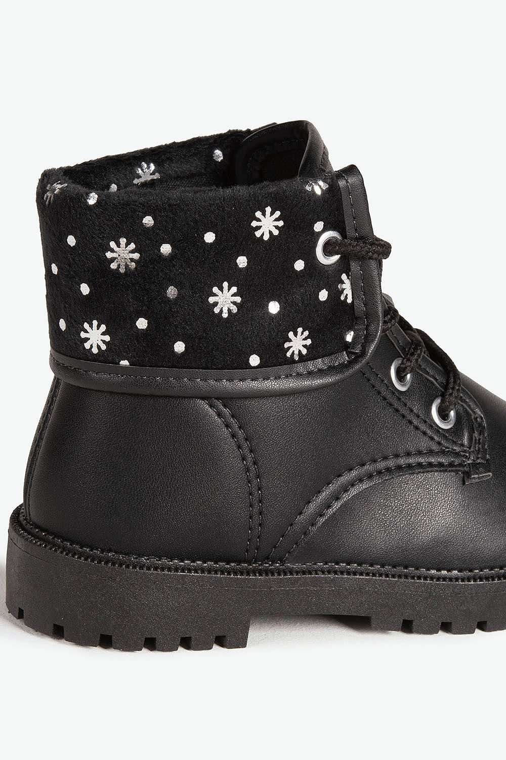 Bota Baby Infantil Coturno Cano Curto Molekinha Glow Preto 2
