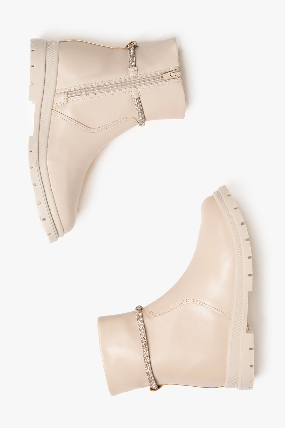 Bota Infantil Tratorada Cano Curto Mundial Guinevere Bege 3