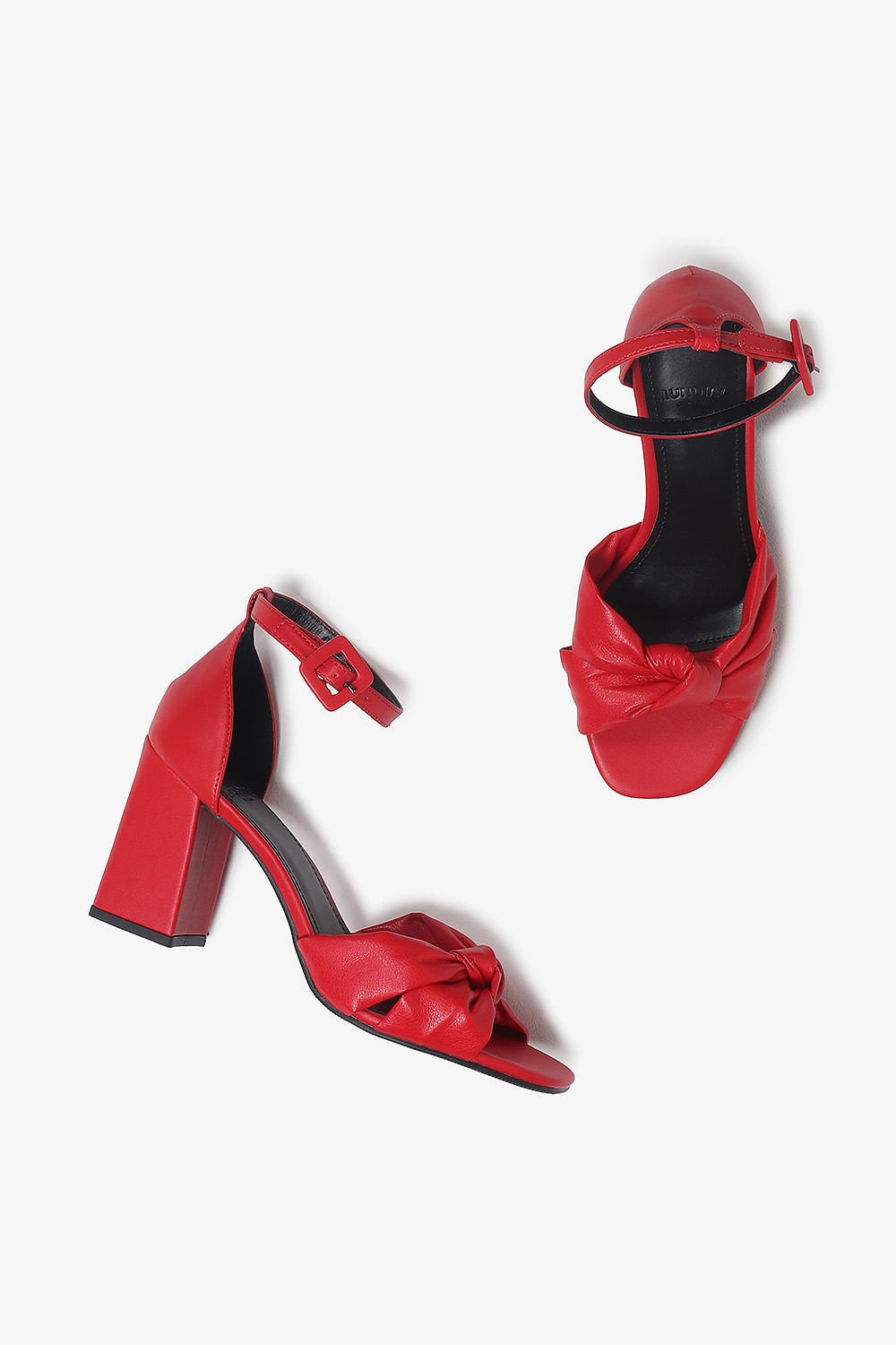 Sandália Feminina Salto Médio Mundial Valkiria Vermelho 3