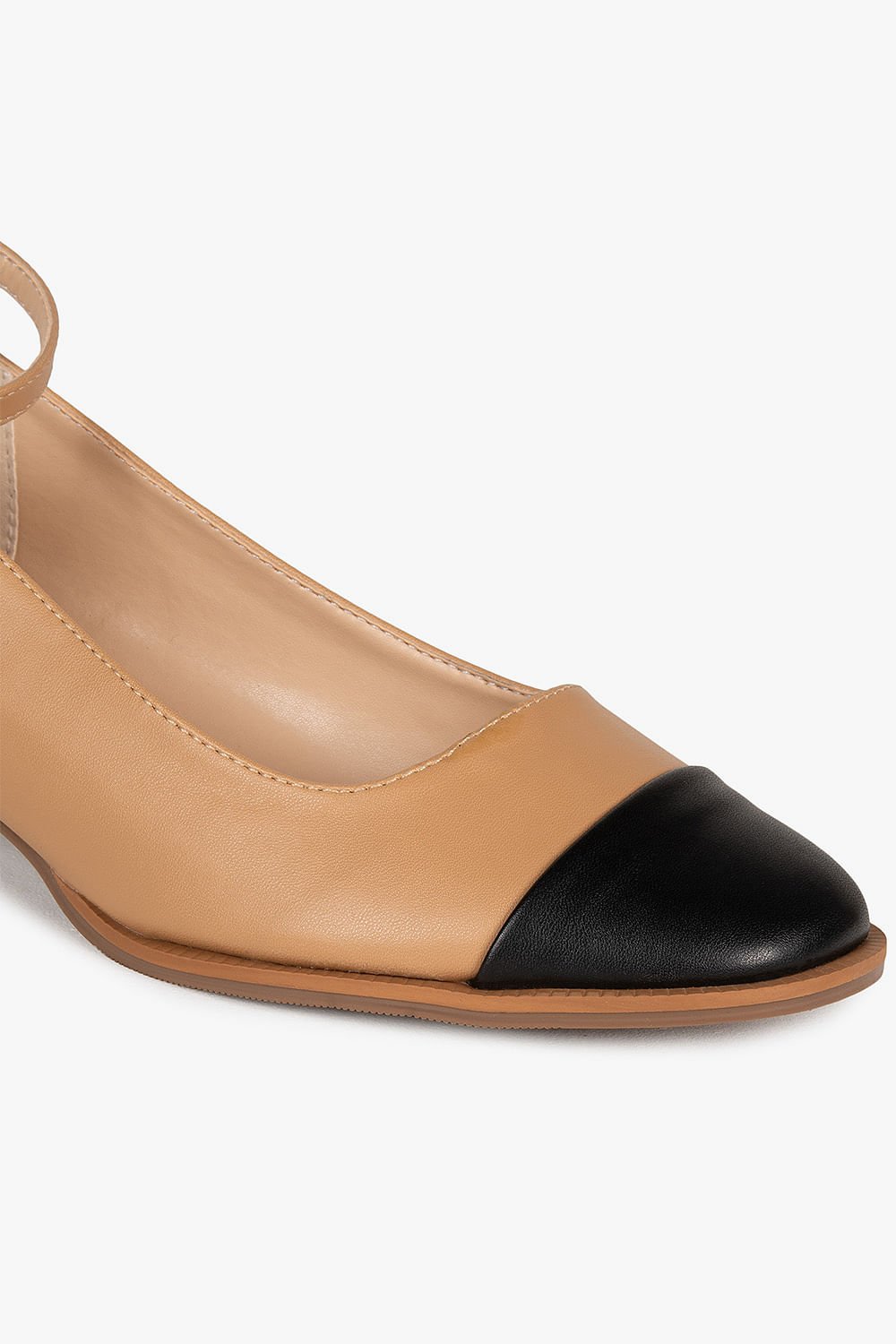 Sapato Feminino De Boneca Salto Médio Mundial Janete Bege 2