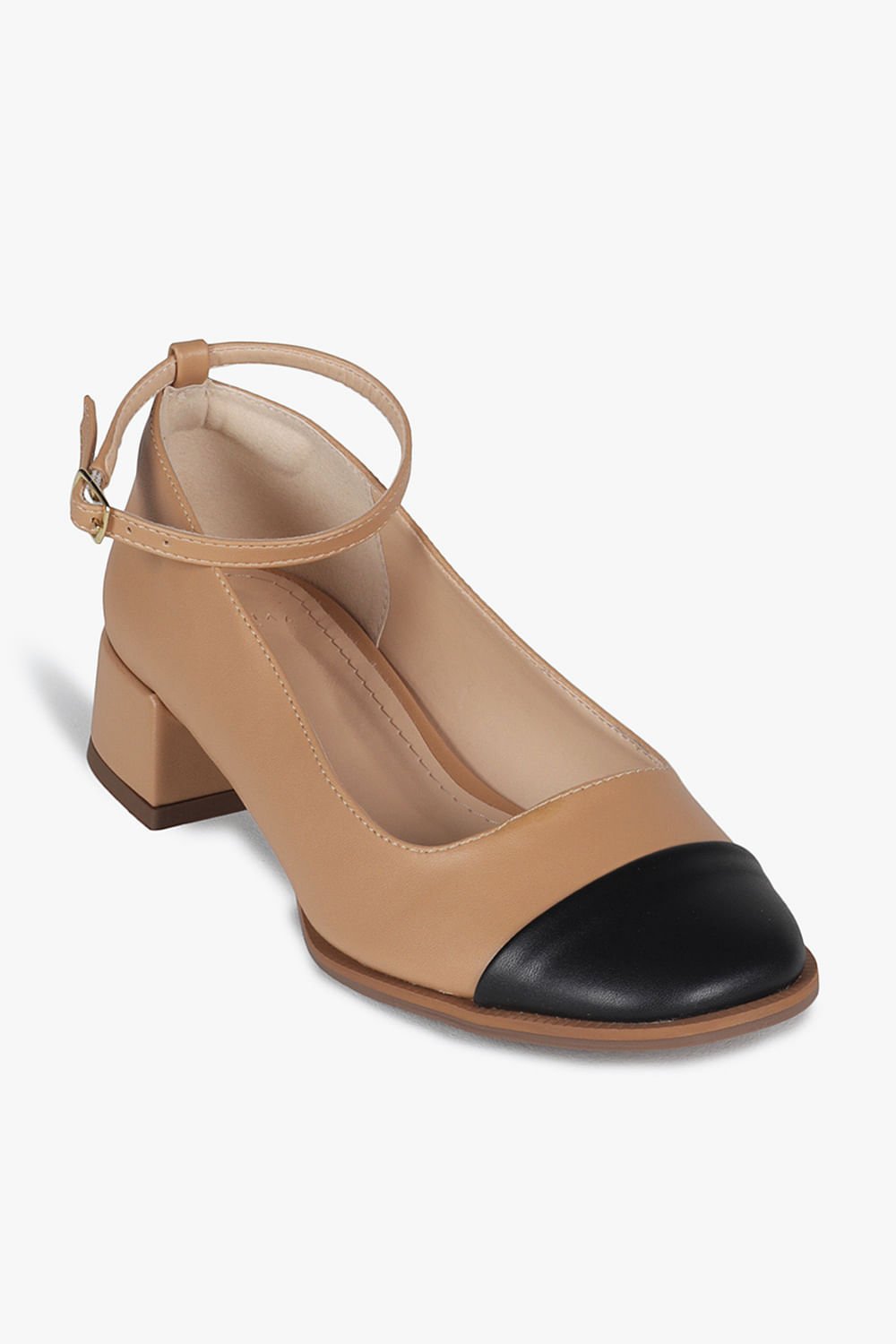 Sapato Feminino De Boneca Salto Médio Mundial Janete Bege 4