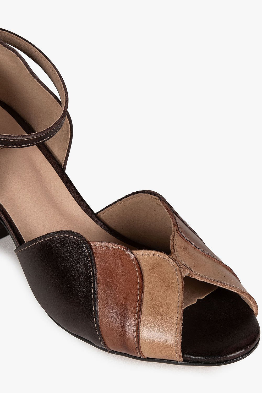 Sandália Feminina Peep Toe Mundial Brunieri Marrom 2