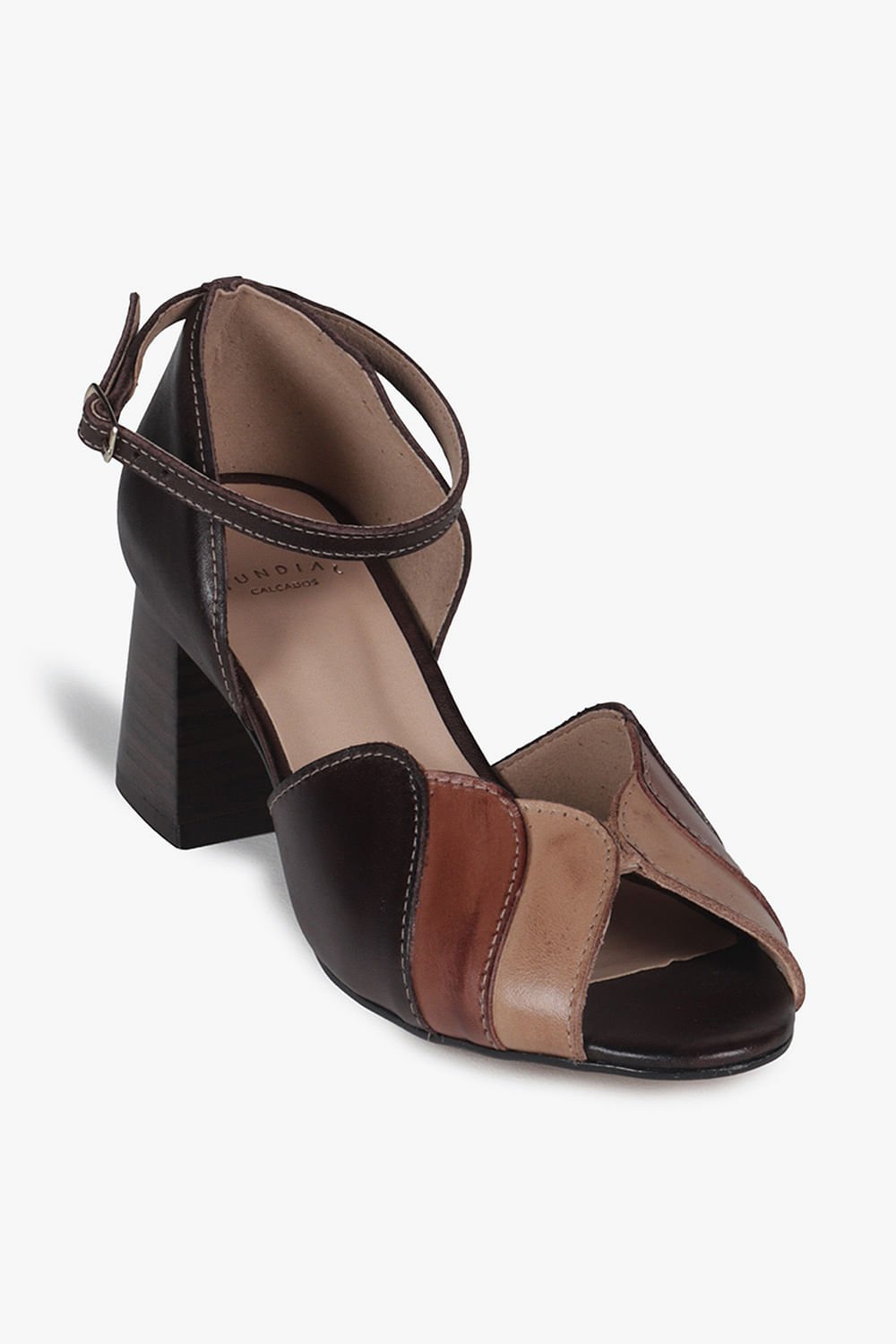 Sandália Feminina Peep Toe Mundial Brunieri Marrom 4